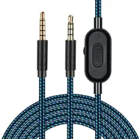 24hShop Lydkabel 3,5 mm med volumkontroll og dempeknapp for Logitech Astro A10 / A40 / A30