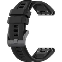 24hShop Reim i silikon til Garmin Fenix ​​​​7 22mm - Sort