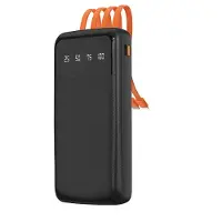 Dudao K6Pro Universal 10000mAh Power Bank med USB-kabel, USB Type C, Lightning Black (K6Pro-svart)