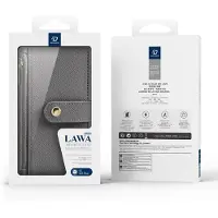 DUX Lawa lærveske til Samsung Galaxy S25+ med avtakbar magnetisk lommebok - grå