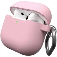 KEYBUDZ Elevate Series-deksel med nøkkelring for Airpods 4. generasjon - Rosa