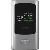 Puro 45W 10000mAh USB-A USB-C Power Bank med skjerm - grå