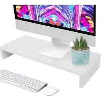 24hShop Skjermstativ for dataskjerm - hvit