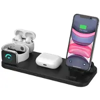24hShop 6in1 ladestasjon for Apple Airpods, Watch og iPhone - svart