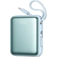 JOYROOM JR-PBF27 22,5 W 10000 mAh powerbank med to innebygde kabler - blå