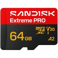 24hShop SanDisk Extreme PRO microSDXC 64 GB UHS-I U3 V30 / microSDXC minnekort