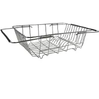24hShop Oppvaskstativ for vask - justerbar nettingkurv i rustfritt stål