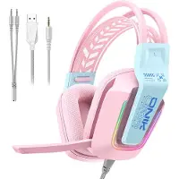 Onikuma X13 gaming-hodetelefoner (rosa)
