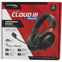 HyperX Cloud III S Wireless – gaming-headsett (svart/rød), Trådløs, Spilling, 20 - 20000 Hz, 340 g, Hodesett, Rød
