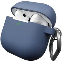 KEYBUDZ Elevate Series-deksel med nøkkelring for Airpods 4. generasjon - blå