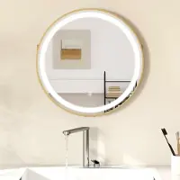 24hShop Duggfritt baderomsspeil 60 cm med justerbar LED-belysning