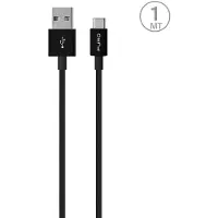 Puro hvit USB-A USB-C-kabel 1 m - svart