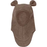 Huttelihut Balaclava - 1-lag - Ullfleece - Noos - Brown Melert - - 1-2 år (80-92) - Balaclava - enkel