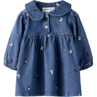 Name it Kjole - NbfAlva - Medium+ Blue Denim/Nature - - 1 år (80) - Kjole