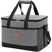 24hShop Kjølebag 35L med skulderstropp / stor isolert kjølebag / kjølebag 42 cm / stor lunsjpose / vanntett lunsjpose - Grå