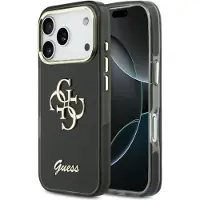 GUESS IML 4G Script metallveske for iPhone 17 Pro - svart