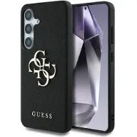 GUESS Grained Big 4G Logo Small Classic Logo etui for Samsung Galaxy S25 svart