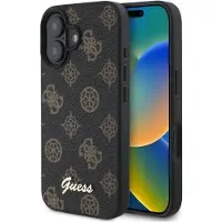 GUESS Peony Script MagSafe iPhone 16-etui - svart