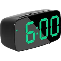24hShop LED Vekkerklokke Arc med grønne tall - Svart