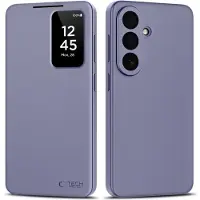 Tech-Protect Samsung Galaxy A57 Smart Clear View Flip-etui med kortspor - Lilla