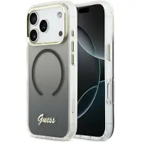 GUESS IML Gradient Script MagSafe-etui i metall for iPhone 17 Pro Max - svart