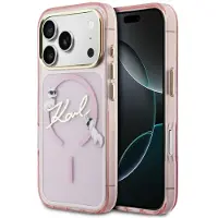 Karl Lagerfeld IML Choupettes Karl Script Logo MagSafe-etui for iPhone 17 Pro - Rosa