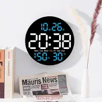 24hShop Digital Veggklokke med LED-skjerm – Temperaturmåler, Alarm og Justerbar Lysstyrke