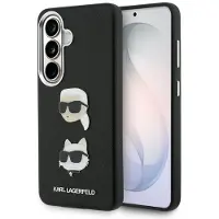 Karl Lagerfeld Saffiano Double Heads metallveske for Samsung Galaxy S26 - Svart
