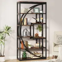 24hShop Bokhylle i industriell design 180 cm / åpen hylle / oppbevaringshylle / utstillingshylle