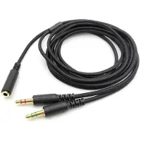 24hShop Lydkabel 3,5 mm til Razer Kraken V2 med nylonflette og gullbelagt kontakt - 2 m
