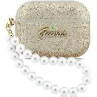 GUESS Glitter Pearl Strap-etui for AirPods Pro 3 - Gull