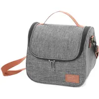 24hShop Gråmelert kjølebag med aluminiumsfôr