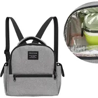 24.Se Kjøleryggsekk kompakt 25 cm / isolert lunsjryggsekk / kjølebag ryggsekk liten / matryggsekk / kjølebag ryggsekk - Grå
