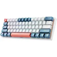Machenike K500-B61 60 % mekanisk spilltastatur / Gaming Keyboard - hvit/blå