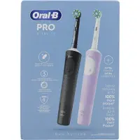 Oral-B Vitality Pro D103 Duo elektriske tannbørster - svart og fiolett