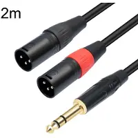 24hShop Lydkabel 6,35 mm til 2xXLR 2 m