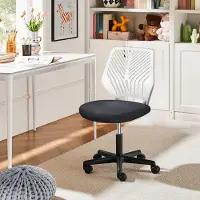 24.Se Ergonomisk kontorstol - Grå / skrivebordsstol uten armlener med justerbar høyde