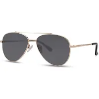 24hShop Unisex Pilot Solbriller – Svarte Linser og Gullramme med 100 % UV-beskyttelse
