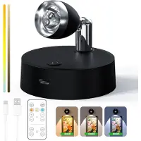24hShop Oppladbar LED-spotlight med fjernkontroll - Svart