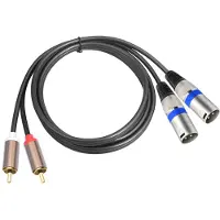 24hShop Lydkabel 2 RCA hann til 2 XLR 3-pinners 1,5 m