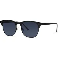 24hShop Sorte solbriller med blått glass / solbriller med UV-beskyttelse / unisex solbriller / solbriller med blå fargetone