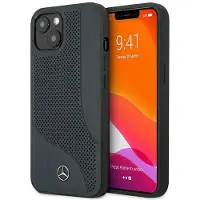 Mercedes Perforert lærveske for iPhone 13 mini - marineblå