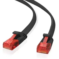 Helos patchkabel Cat.6 Ultraflat U/UTP AWG 32 svart 20,0 m