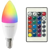 Eko-Light LED lyspære RGB E14 C37 5W 500lm 4000K med fjernkontroll