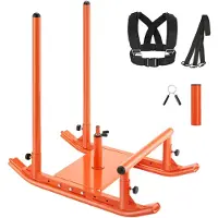 Vevor vektslede, stålkraftslede, styrketreningsslede for atletisk trening, hastighetsforbedring, treningsutstyr med håndtak, kompatibel med 25/51 mm vektskiver, oransje