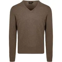 Steppin' Out genser i boull og kashir ed V-hals taupe elange Taupe Brun Størrelse