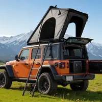 Vevor Taktelt Hardt Skall, 2-3-personers Taktelt i Aluminium med Trefarget LED-lys, Tykk Madrass og Vindu, Vanntett, Vindtett Overland Camping Biltakstativ for Jeep SUV Pickup