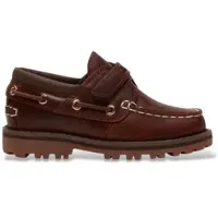 Timberland unisex for kids. TB0A5P7AEM61 Brown Leather Authentic Boat Shoes (21), Flat, None, Casual, children's fashion