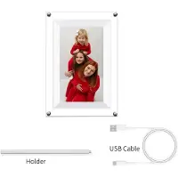 Torribaly New 7-Inch Transparent Acrylic Digital Photo Frame Video Picture Music Player Electronic Photo Frame WIFI 8G