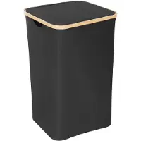 Torribaly Laundry Basket with Lid, Black Laundry Basket with Removable Laundry Bag - Laundry Sorter for Bathroom & Bedroom